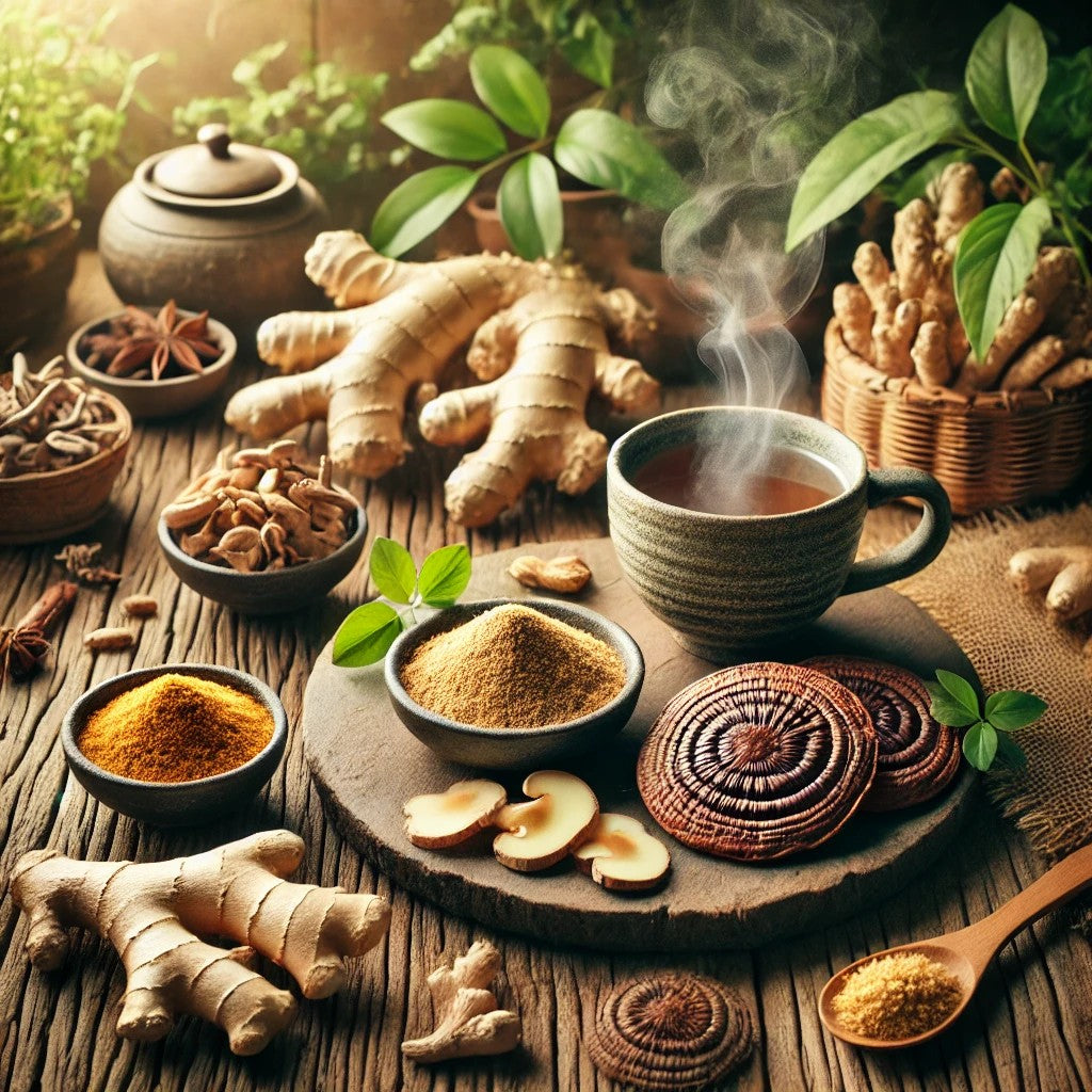 The Power of Ginger Root and Reishi Mushrooms Found in Sustenace